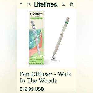 NIB Lifelines Pen Diffuser - Walk in the Woods Scent